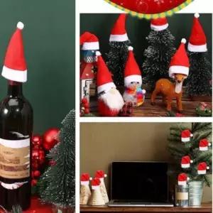 (색상 미니산타모자(20개))도매픽 선 데코 20개 성탄절 크리스마스 산타모자 미니 장식