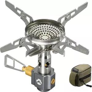 마이크로 레귤레이터 4플렉스와 점화기 XD-2-NE가 장착된 캠핑문 캐니스터 스토브 컴팩트 폴더블