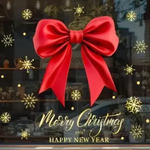 ( )크리스마스윈도우스티커빅리본