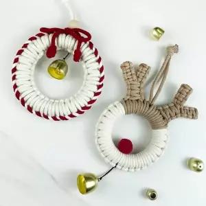 마크라메 도어벨 만들기 크리스마스 리스 장식 DIY 키트