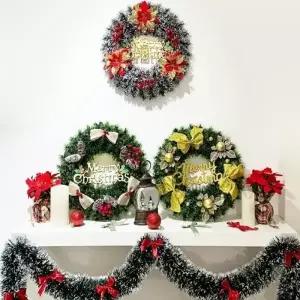 사러왕해피한 크리스마스리스 트리장식 원형리스 문장식 문트리 벽트리 겨울 소품 인테리어