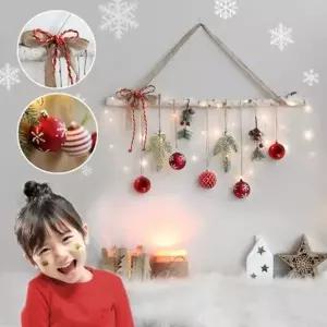 ( )더원스토리 크리스마스 벽트리 레드솔잎 리스 트리 장식 소품