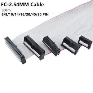 2PCS 2.54MM 피치 FC-6/8/10/14/16/20/40/50 핀 30CM JTAG ISP 다운로드 케이블 DC3 IDC 박스 헤더 용 회색 플랫 리본 데이터