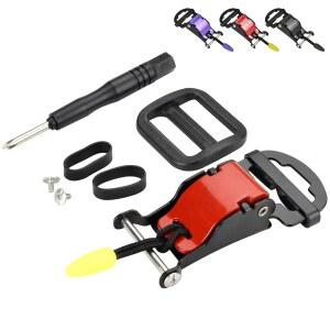 람보세이프 헬멧 퀵 릴리스 버클 키트, 풀 페이스용 오토바이 턱 스트랩 클립, D-링이 있는 하프 헬멧, 안전한 래칫 스테인리스 스틸로 만든 패스트 패스너(빨간색)