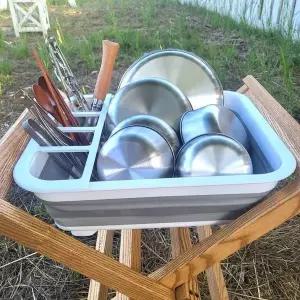 [하프클럽/]접이식 식기건조대 캠핑 설거지 통 물빠짐 건조대