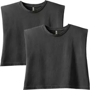 아메리칸 어패럴 여성 헤비급 코튼 박시 크롭가먼트 염색 머슬 스타일 G307GD 티셔츠 2팩