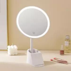 원형거울 탁상용 LED 화장거울 / 메이크업 조명 무선거울