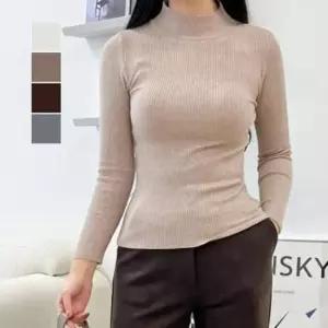 [SBD] 니트 코디 스타일 여성 목폴라 반 베이직 티셔츠