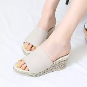 여자 통굽 마 슬리퍼 웨지힐 교사 선생님 미용실 슈즈 여성슬리퍼