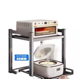 원목 전자레인지 슬라이딩 철제 수납 2단 선반 밥솥레일 브래킷 렌지