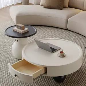 원목티테이블 세트 원목찻상 원형좌식테이블