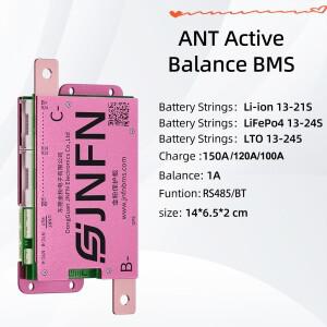 JNFN NEW ANT 스마트 BMS 1A 액티브 밸런스 13S-24S 리튬인산철(LiFePO4) LTO 리튬이온 18650 배터리 100A/