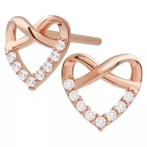 [미니아트] 14K 골드필드 핀 하트 프레첼 큐빅 스터드 귀걸이