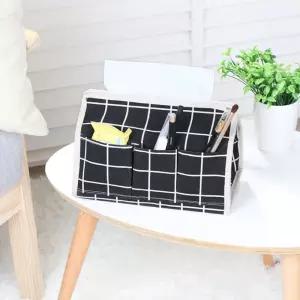 체크 코튼 각 티슈 휴지 수납 커버 케이스 RD-10464 각티슈커버 사각티슈커버