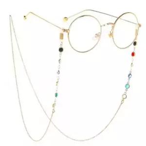[하프클럽/]아이업 큐빅 안경줄(골드)/ 패션 체인 안경목걸이