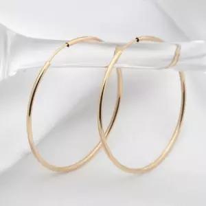 [미니아트] 14K 골드필드 파이프 링 데일리 후프 귀걸이 40mm