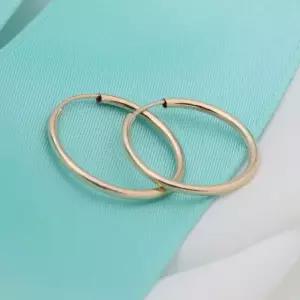 [미니아트] 14K 골드필드 파이프 링 데일리 후프 귀걸이 20mm