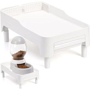 고양이와 개 목 을 위한 반려동물 사료 공급대 90 자동 및 물 디스펜서에 한 높이 조절 가능한 선반 간식 통조림 보관할 서랍