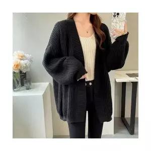롱 미디 여성용 니트 캐주얼 야상 카디건 시크 루즈핏 점퍼 KS1