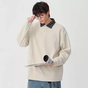 엘럽 남친 니트 빈티지 캐주얼 가을 맨투맨 칼라넥 배색 커플 칼라 원템3