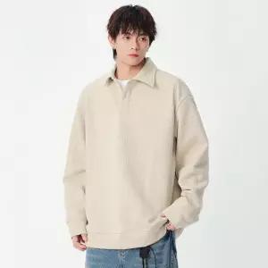 엘럽 남친 니트 캐주얼 칼라 커플 맨투맨 솔리드 트렌디 봄가을 칼라넥 원템3