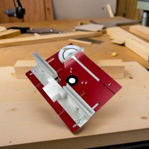 미터 게이지 및 슬라이딩 펜스가 있는 라우터 작업 작업대 테이블 플레이트 알루미늄 인서트