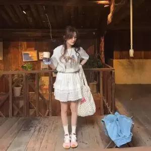 여친 여름 프린트 캐릭터 트렌드 상의 티셔츠 반팔 프린트티 OP2