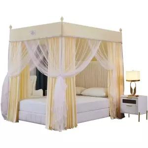 유럽풍 침대텐트 사각텐트 암막커튼 사각 수면 모기장 난방