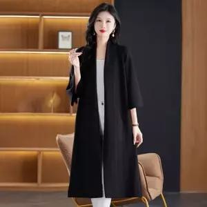 여성용 롱 니트 춘추 스웨터 카디건 무릎 트렌디 아우터 7부 CH3