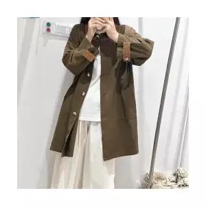 여친 롱 하프 가을 캐주얼 가디건 트렌치코트 터틀넥 기장 카디건 상의 CH3