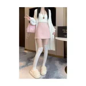 스커트 여친 여성 미니 울 모직 봄가을 힙 A라인 정장 스팽글 CH1