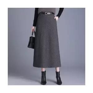 여성 스커트 롱 모직 A라인 슬릿 정장 CH1