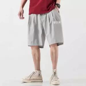 고무줄반바지 스포츠 스타일 남성 통큰 반바지 무릎 와이드 팬츠