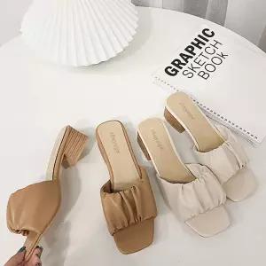 프릴슬리퍼힐 여름 데일리 여성슈즈 푹신 패션 쿠션슬리퍼 여름슬리퍼