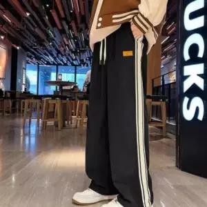 남자 여자 겨울 기모 와이드 밴딩 통 바지 코듀로이 츄리닝