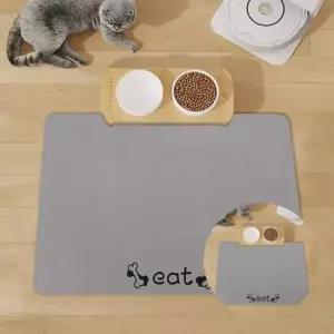 [반려] 식기매트 뼈다귀 그레이 규조토 강아지식탁 강아지식기매트 80x50cm