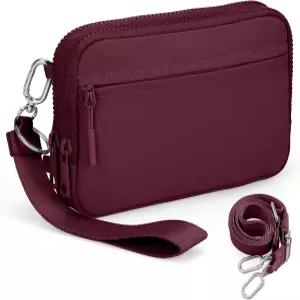 여성용 VONAL 손목시계 지갑 내장된 RFID 작은 나일론 크로스바디 백 신용카드 홀더