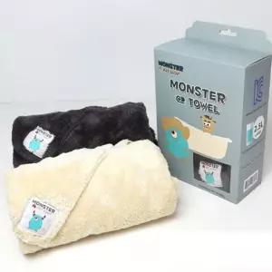 강아지 고양이 목욕 수건 몬스터 펫 타올 베이지 중형
