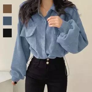 여성 코듀로이 소재 가볍게 걸치기 좋은 크롭 자켓