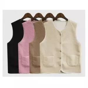 조끼 휴대용파우치 양털조끼 겨울 캐주얼룩 베스트 이