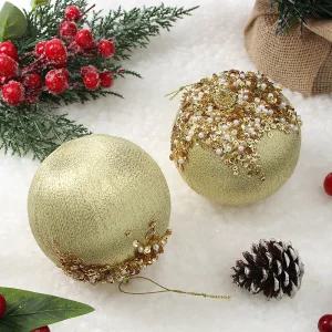 [도토로] 로열골드 글리터 장식볼 2p세트(10cm) (실키진주)
