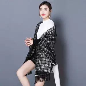 니트숄 케이프 망토숄 트위드 포켓 숄 가디건 패션