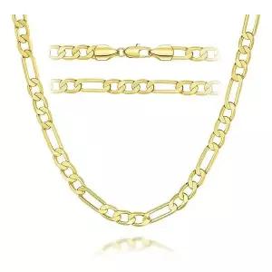 12009299 남자 목걸이 패션 가벼운 캐주얼 남성용 골드 체인 14K 여성용 및 피가로 5MM 16 18 20 22 26 30