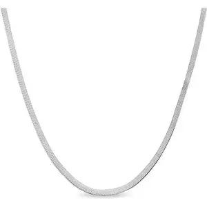 12009269 남자 목걸이 심플 가벼운 패션 사블라노 925 스털링 실버 2.5mm 헤링본 플랫 뱀 매직 체인 선물