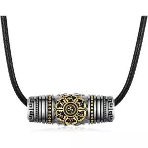 12009246 남자 목걸이 가벼운 심플 패션 남성용 불교 925 스털링 실버 옴 마니 파드메 훔