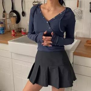 [신세계라이브쇼핑][옷자락] 여자 랩 버튼 셔링 골지 슬림 후드티