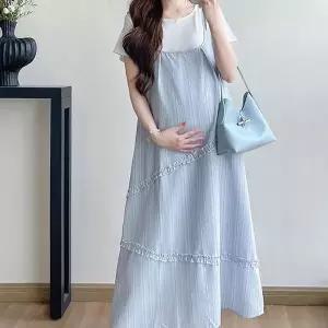 [하프클럽/알티피아]편안한 임산부 멜방 원피스 여성복 출산 준비용