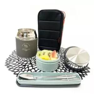 보온죽통 아폴로 보온 죽통 도시락 국통 밥통 카키 1300ml 보온밥통