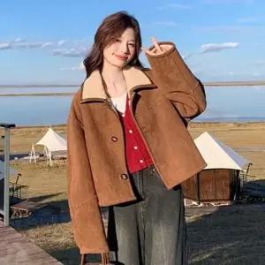 겨울 러블리 양털 하프코트 점퍼 여성