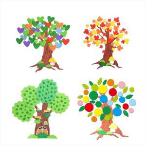 유치원 스티커 신문 봄환경구성 1그루 테마 칠판 어린이집 장식 게시판 가을나무 크다